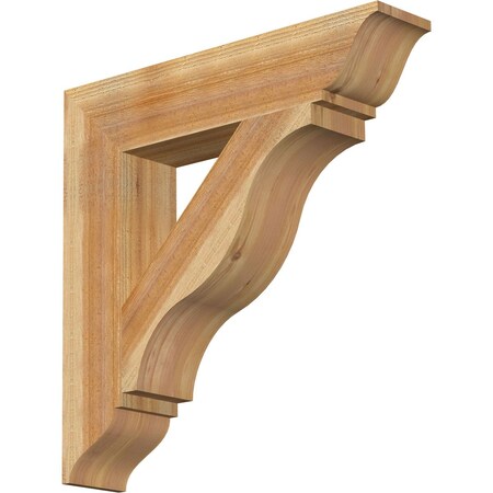 Ekena Millwork Funston Traditional Rough Sawn Bracket, Western Red Cedar, 6"W x 30"D x 30"H BKT06X30X30FST01RWR